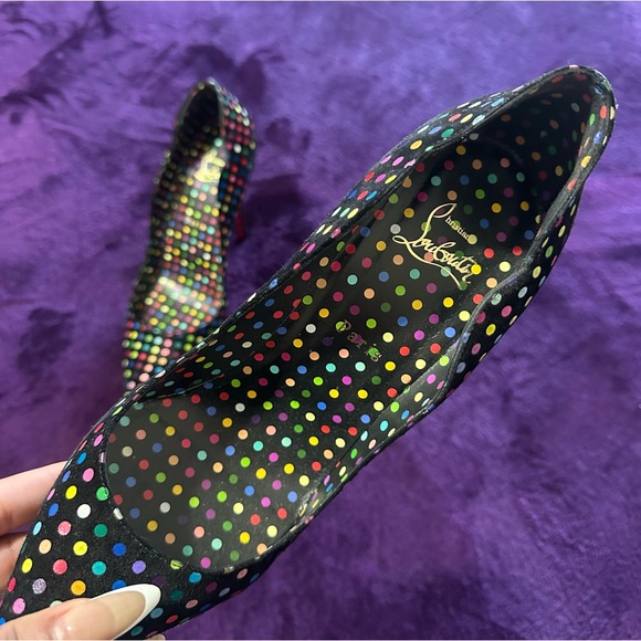 Christian Louboutin Hot Chick 100 Polka Dot Suede Pumps Size 41 - Picture 7 of 12